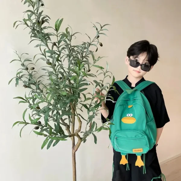 funnyduckchildbackpackgreenfashion-webp