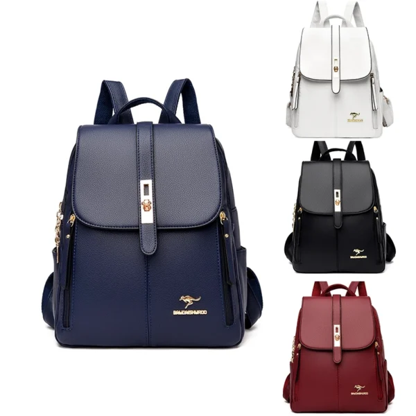Women's casual leather backpack
