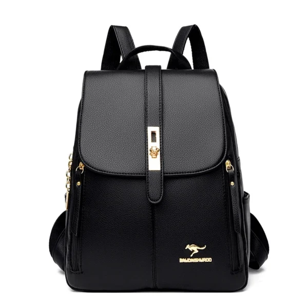 Women's casual leather backpack - Image 8
