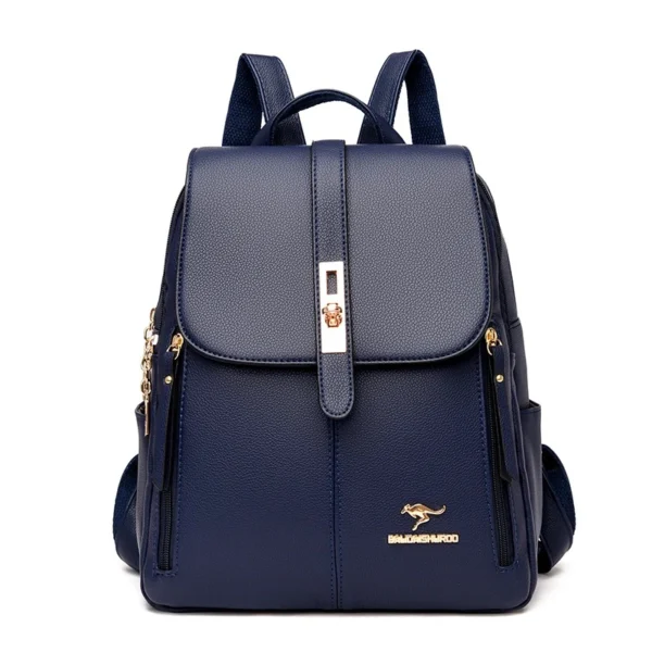 Women's casual leather backpack - Image 5