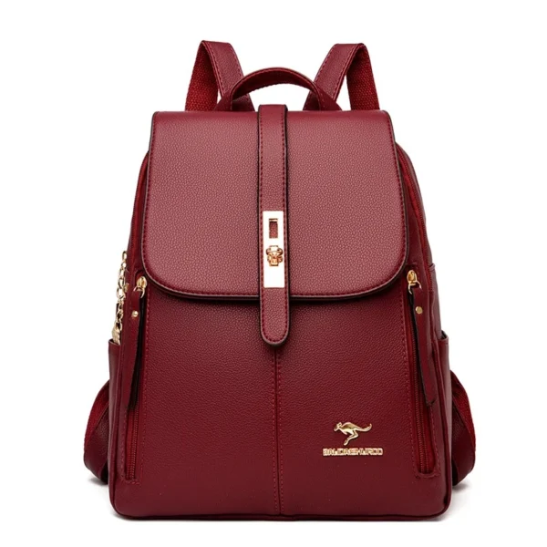Women's casual leather backpack - Image 7