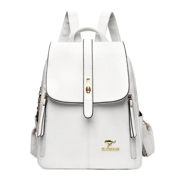 Women's casual leather backpack - Image 6